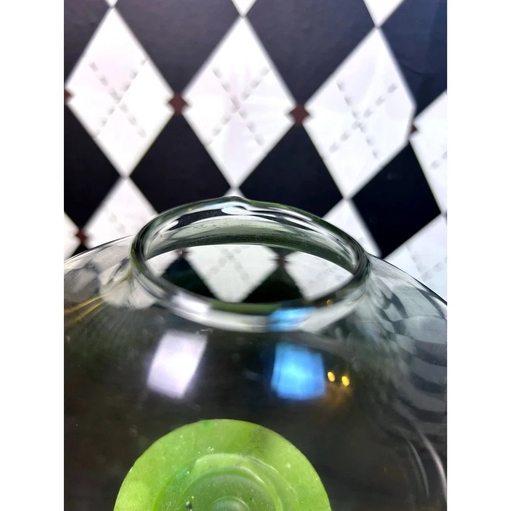 Vintage Reversible Glass Hurricane Candle Holder Brass Top 9 Inch